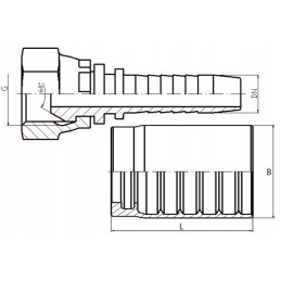 5x straight ferrule, O-ring 3 8 with hose sleeve 3 8