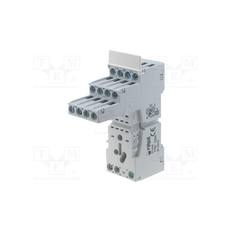 1 pcs x RELPOL - GZM4 - Socket, PIN: 14, 6A, 300VAC, T-R4, on panel,for DIN rail mounting