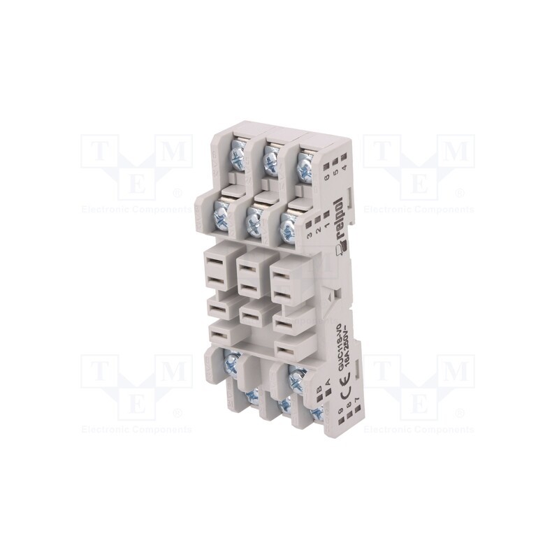 1 pcs x RELPOL - GUC11S-V0 - Socket, PIN: 11, 16A, 250VAC, on panel,for DIN rail mounting