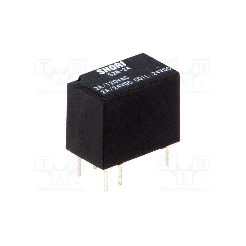 2 pcs x SHORI ELECTRIC - S2M-24 - Relay: electromagnetic, SPDT, Ucoil: 24VDC, Icontacts max: 2A, PCB