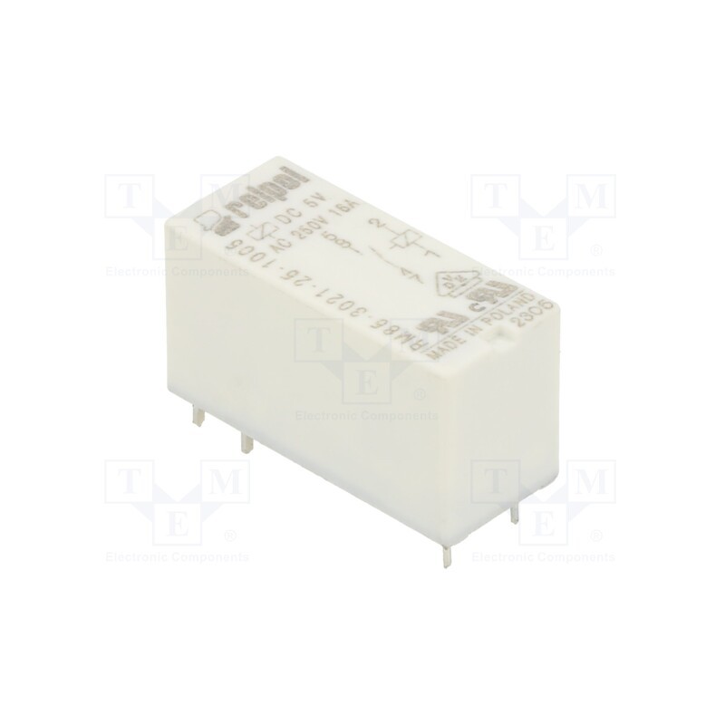 1 pcs x RELPOL - RM85-3021-25-1005 - Relay: electromagnetic, SPST-NO, Ucoil: 5VDC, Icontacts max: 16A