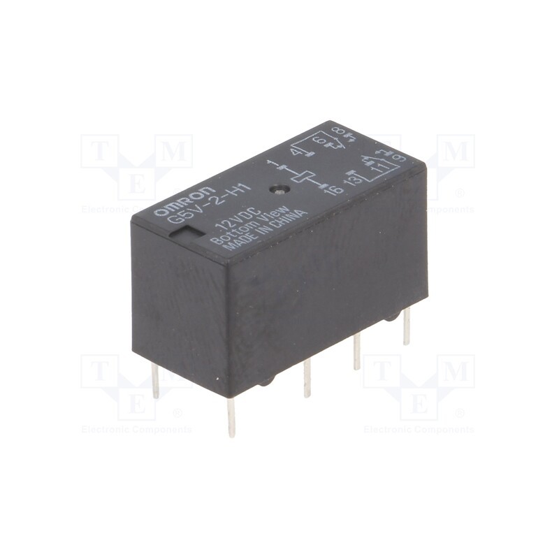 1 pcs x OMRON OCB - G5V-2-H1 12VDC - Relay: electromagnetic, DPDT, Ucoil: 12VDC, Icontacts max: 2A, PCB