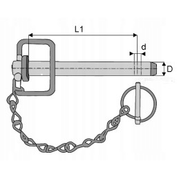 Pin with handle and protection 25 x 175mm