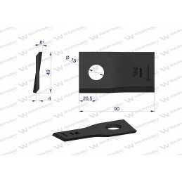 Lawn mower blade right 90x48x4 1448261 Krone Warynski