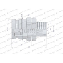 Brake quick connector, plug M22x1 5, external thread