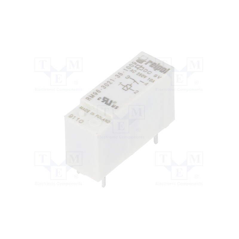 1 pcs x RELPOL - RM96-3021-35-1009 - Relay: electromagnetic, SPST-NO, Ucoil: 9VDC, 8A, 8A/250VAC, PCB