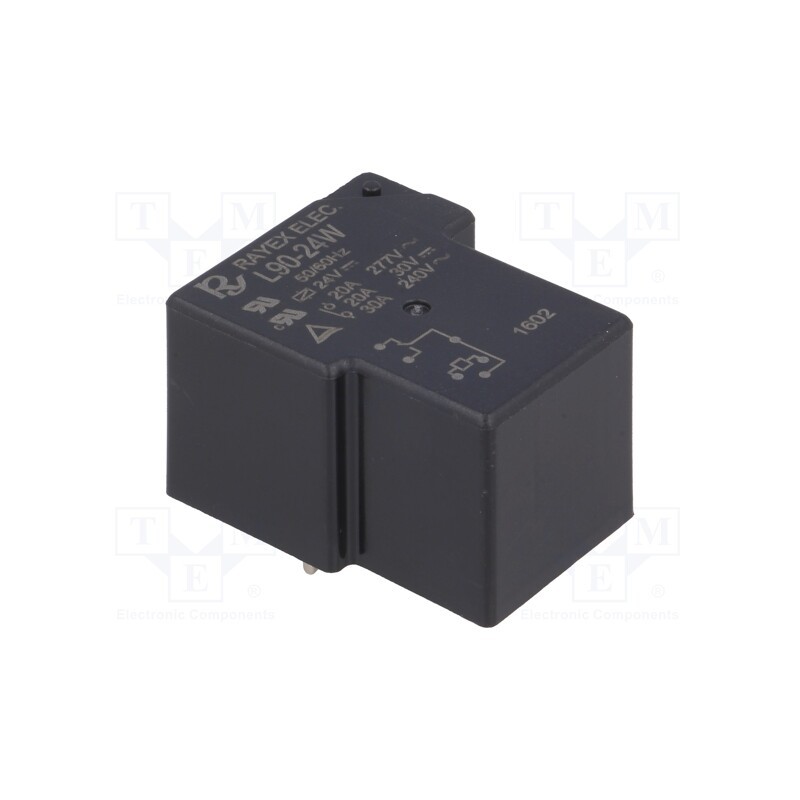 1 pcs x Recoy/RAYEX ELECTRONICS - L90-24W - Relay: electromagnetic, SPDT, Ucoil: 24VDC, 30A, Series: L90, PCB