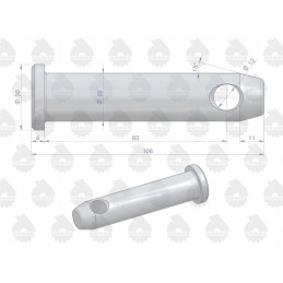 Pin connecting the attachment with the lower hook mf orig