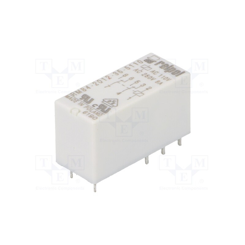 1 pcs x RELPOL - RM84-2012-35-5110 - Relay: electromagnetic, DPDT, Ucoil: 110VAC, 8A, 8A/250VAC, PCB