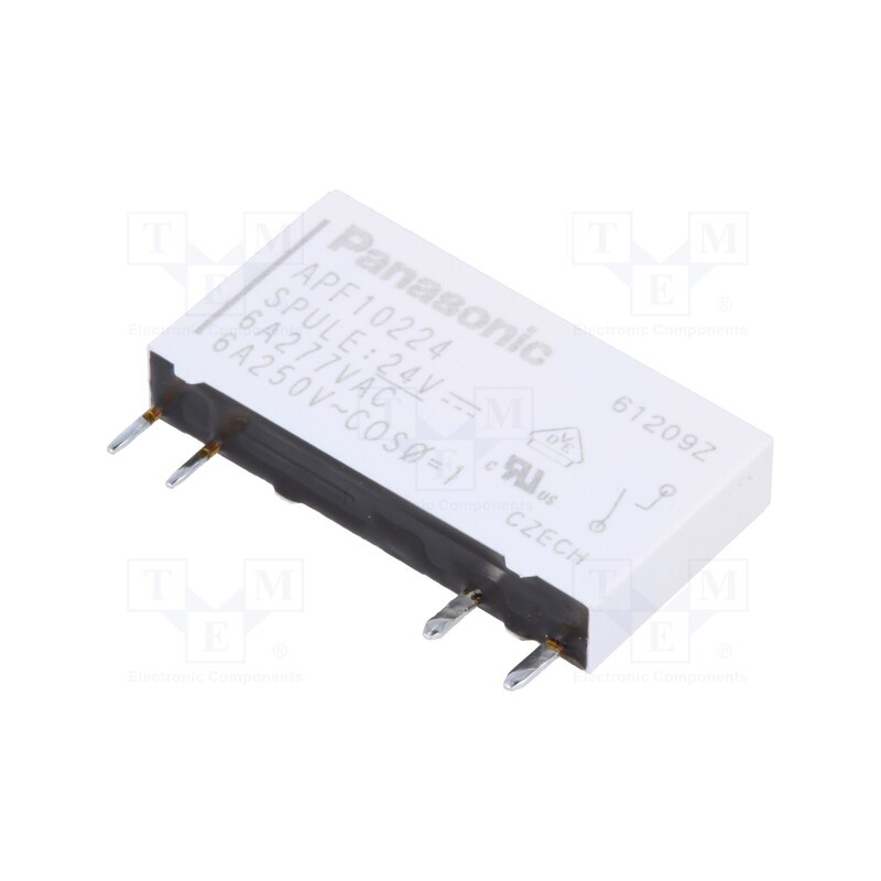 1 pcs x PANASONIC - APF10224 - Relay: electromagnetic, SPST-NO, Ucoil: 24VDC, Icontacts max: 6A