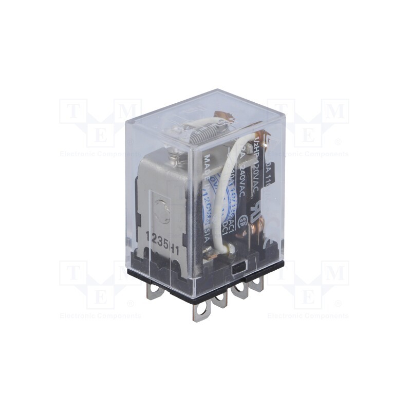 1 pcs x OMRON - LY2 110/120VAC - Relay: electromagnetic, DPDT, Ucoil: 120VAC, Icontacts max: 10A