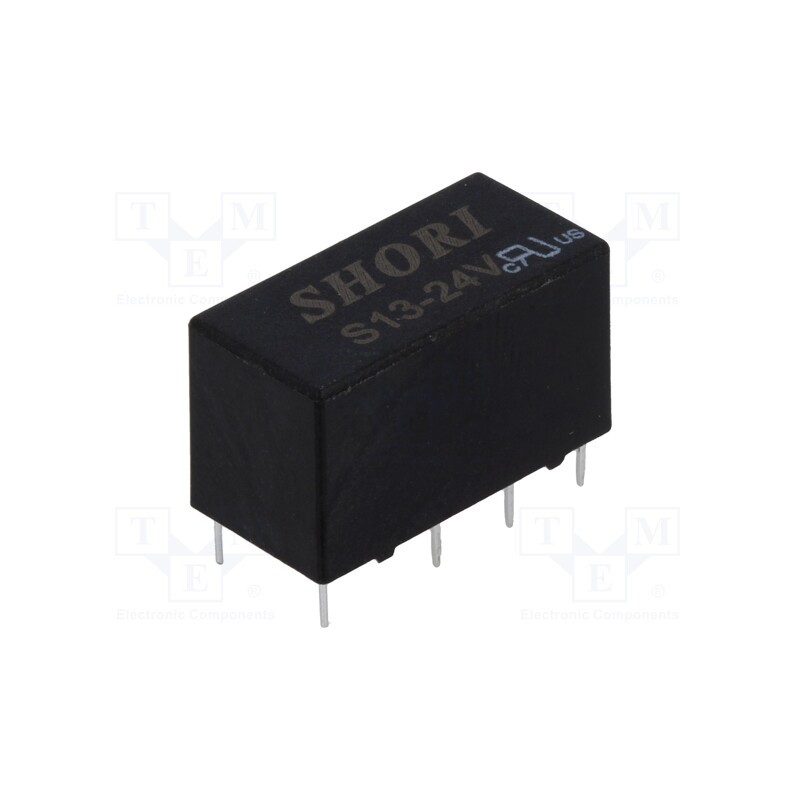 1 pcs x SHORI ELECTRIC - S13-24V-2C - Relay: electromagnetic, DPDT, Ucoil: 24VDC, Icontacts max: 2A, PCB