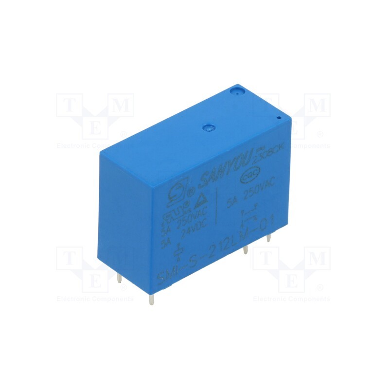 1 pcs x SANYOU - SMI-S-212LM - Relay: electromagnetic, DPST-NO, Ucoil: 12VDC, Icontacts max: 8A