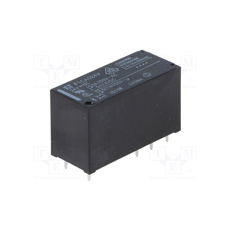 1 pcs x FUJITSU - FTR-F1CA024V - Relay: electromagnetic, DPDT, Ucoil: 24VDC, 5A, 5A/250VAC, 5A/24VDC