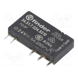 1 pcs x FINDER - 34.51.7.024.5010 - Relay: electromagnetic, SPDT, Ucoil: 24VDC, Icontacts max: 6A