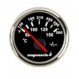 Oil temperature indicator, diameter 52 mm, black