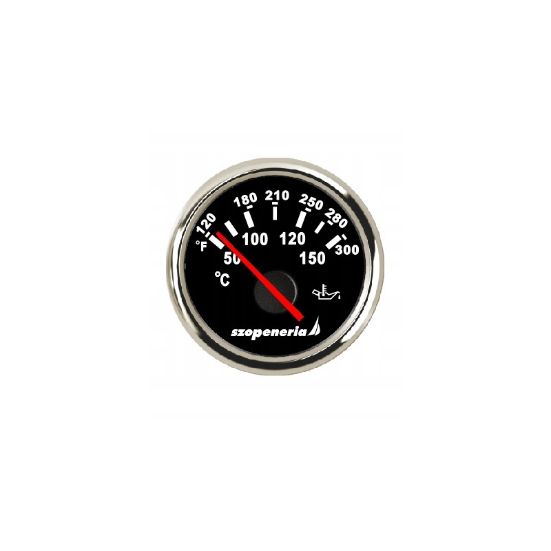 Oil temperature indicator, diameter 52 mm, black