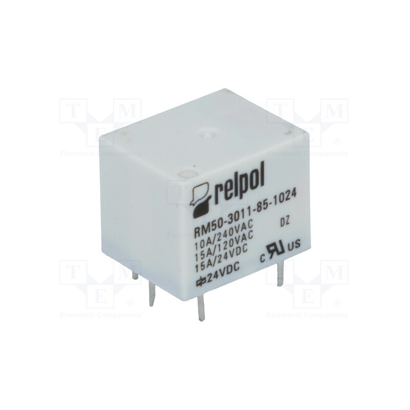 1 pcs x RELPOL - RM50-3011-85-1024 - Relay: electromagnetic, SPDT, Ucoil: 24VDC, 15A, 10A/240VAC, PCB