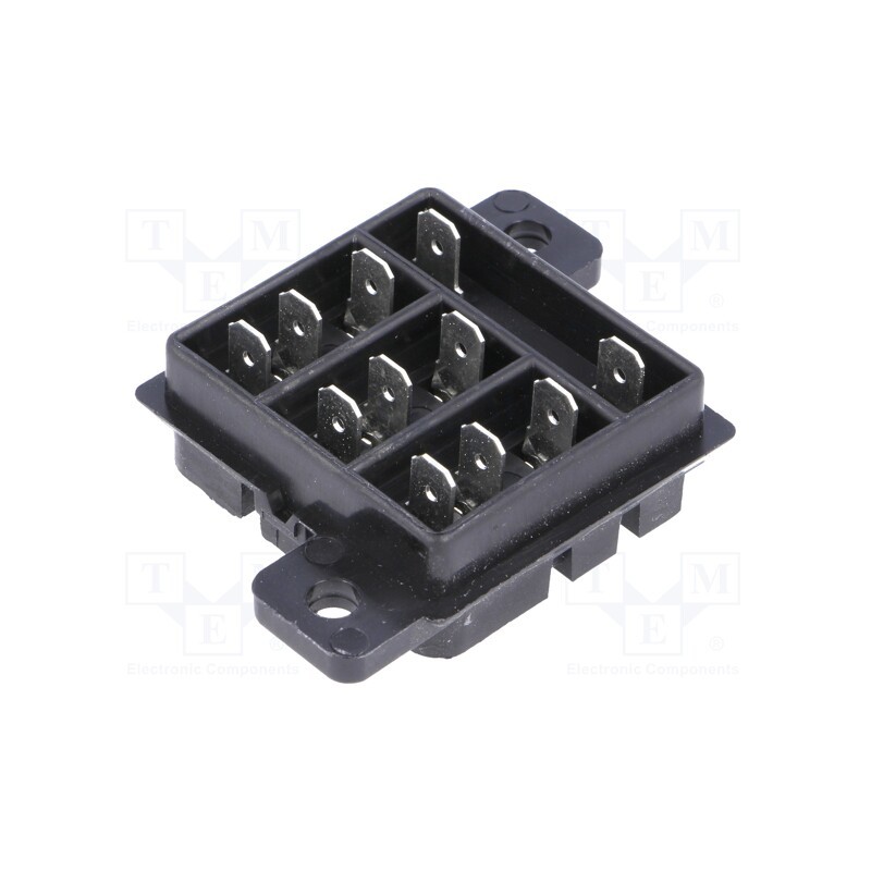 1 pcs x SCHRACK - 0-1419118-6 - Socket, PIN: 11, 10A, 240VAC, H: 16mm, W: 37.8mm, on panel, connectors