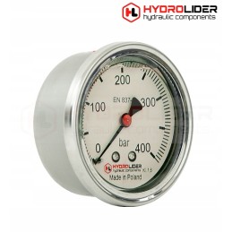 Glic pressure gauge 63mm 0 400bar t 1 4 pl hydrolider