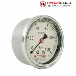 Glic pressure gauge 63mm 0 100bar t 1 4 pl hydrolider