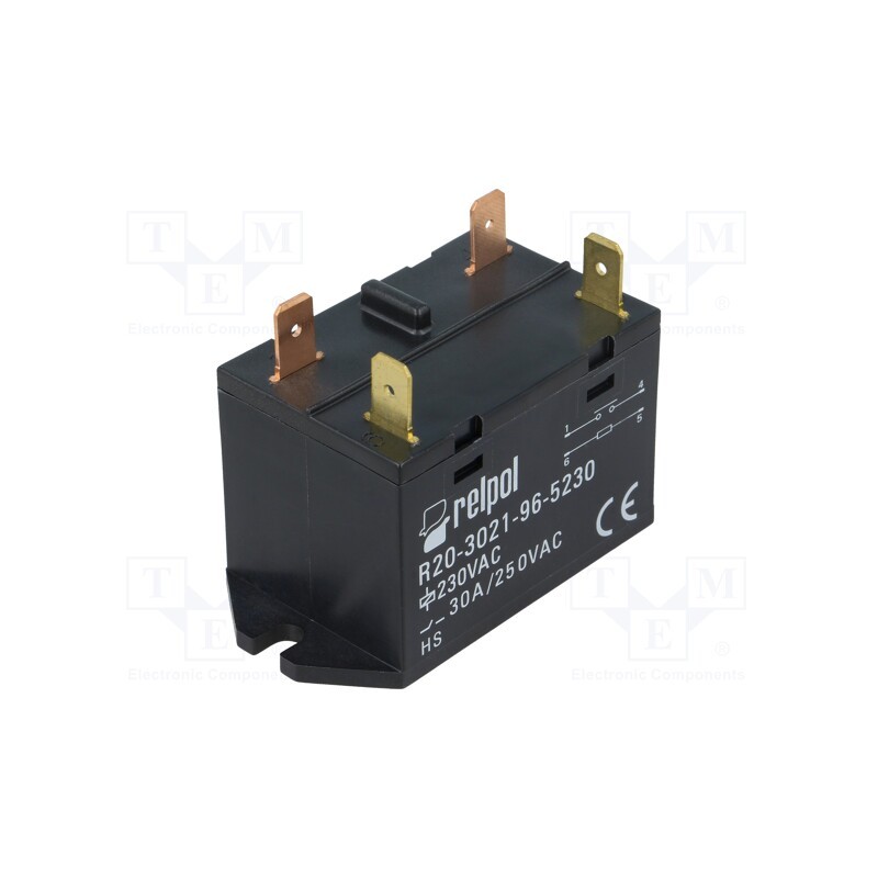 1 pcs x RELPOL - R20-3021-96-5230 - Relay: electromagnetic, SPST-NO, Ucoil: 230VAC, 30A, Series: R20
