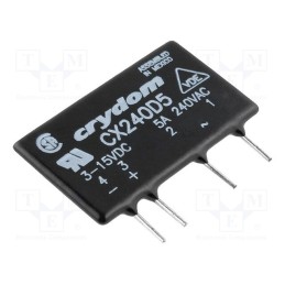 1 pcs x SENSATA / CRYDOM - CX240D5 - Relay: solid state, Ucntrl: 3÷15VDC, 5A, 12÷280VAC, THT, SIP