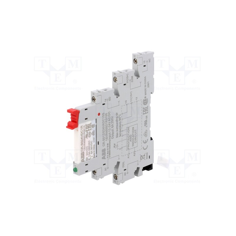 1 pcs x ABB - 1SVR405541R3110 - Relay: interface, SPDT, Ucoil: 24VAC,24VDC, for DIN rail mounting
