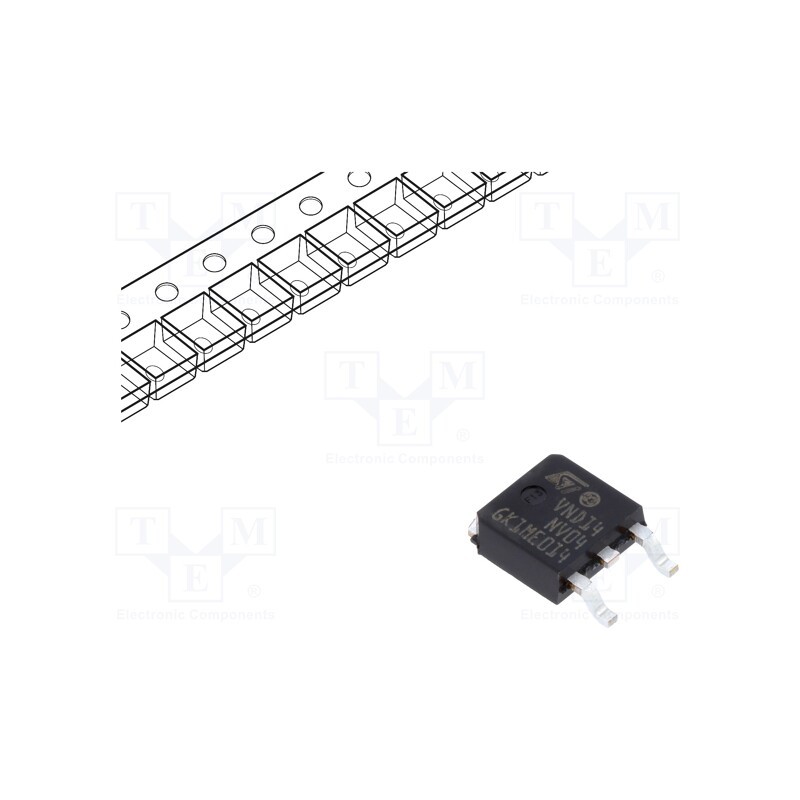 1 pcs x STMicroelectronics - VND14NV04TR-E - IC: power switch, low-side, Ch: 1, SMD, DPAK, 12A, 36V, 35mΩ