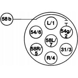 7-pole 12v socket with built-in PVC Hella