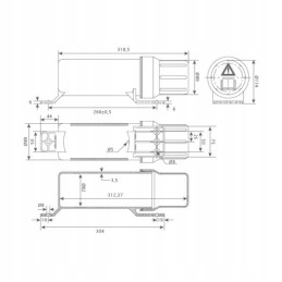 Round document holder container 82x312mm