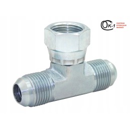 Hydraulic tee unf 7 16 with sae jic nut