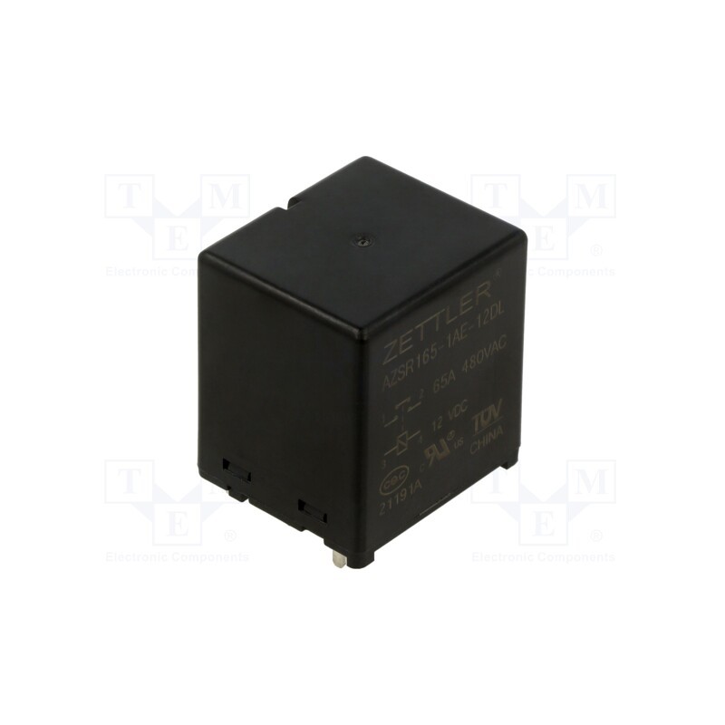 1 pcs x ZETTLER - AZSR165-1AE-12DL - Relay: electromagnetic power, SPST-NO, Ucoil: 12VDC, 65A, PCB, 2.2W