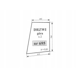 Door glass top Escort450 berth Smolniki 695