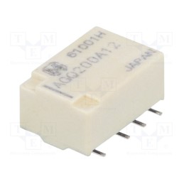 1 pcs x PANASONIC - AGQ200A12 - Relay: electromagnetic, DPDT, Ucoil: 12VDC, Icontacts max: 2A, PCB