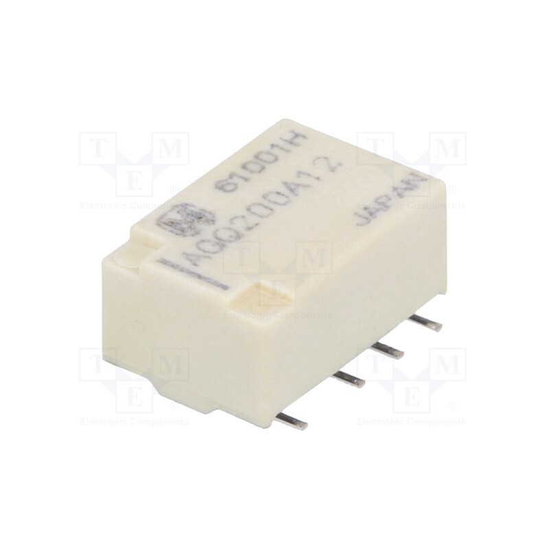 1 pcs x PANASONIC - AGQ200A12 - Relay: electromagnetic, DPDT, Ucoil: 12VDC, Icontacts max: 2A, PCB