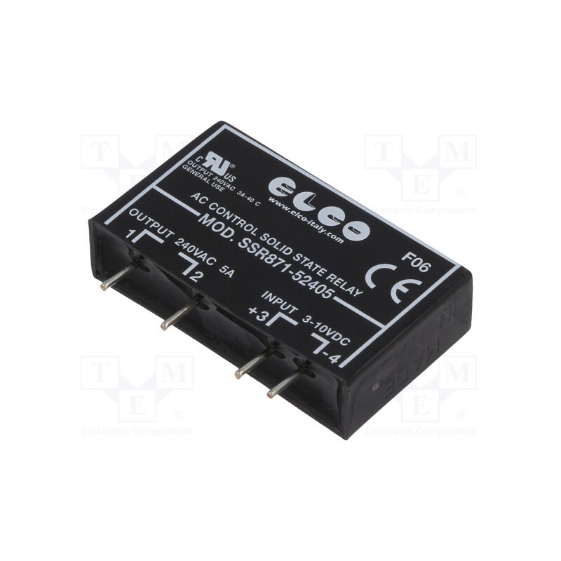 1 pcs x ELCO SRL - SSR 871-52405 - Relay: solid state, SPST-NO, Ucntrl: 3÷10VDC, 5A, 12÷275VAC