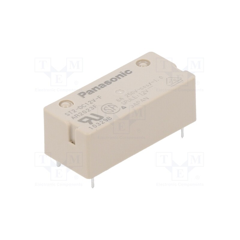 1 pcs x PANASONIC - ST212FJ - Relay: electromagnetic, DPST-NO, Ucoil: 12VDC, Icontacts max: 8A
