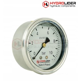Glic pressure gauge 63mm 0 10bar t 1 4 pl hydrolider