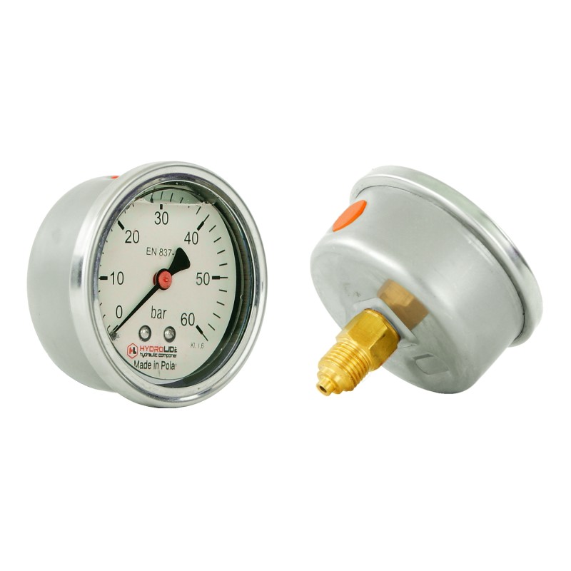 Glic pressure gauge 63mm 0 60bar t 1 4 pl hydrolider