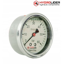 Glic pressure gauge 63mm 0 60bar t 1 4 pl hydrolider