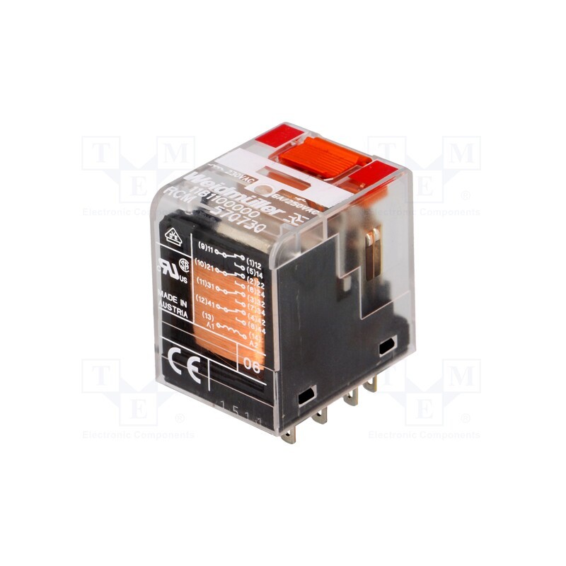 1 pcs x WEIDMu00dcLLER - 1181100000 - Relay: electromagnetic, 4PDT, Ucoil: 230VAC, Icontacts max: 6A