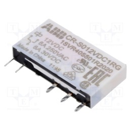 1 pcs x ABB - 1SVR405501R2020 - Relay: miniature, SPDT, Ucoil: 12VDC, socket,THT, Series: CR-S