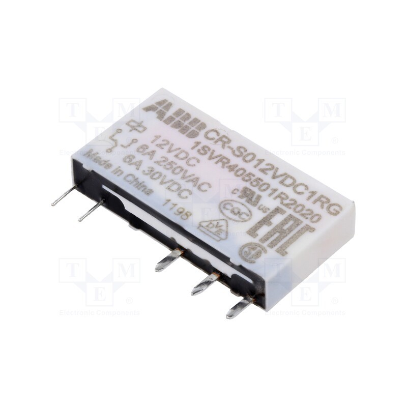 1 pcs x ABB - 1SVR405501R2020 - Relay: miniature, SPDT, Ucoil: 12VDC, socket,THT, Series: CR-S