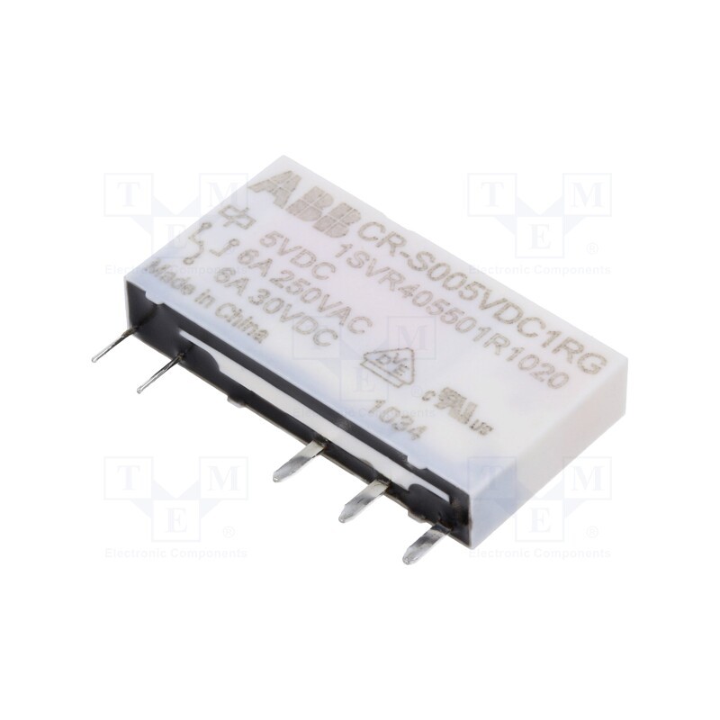 1 pcs x ABB - 1SVR405501R1020 - Relay: miniature, SPDT, Ucoil: 5VDC, socket,THT, Series: CR-S