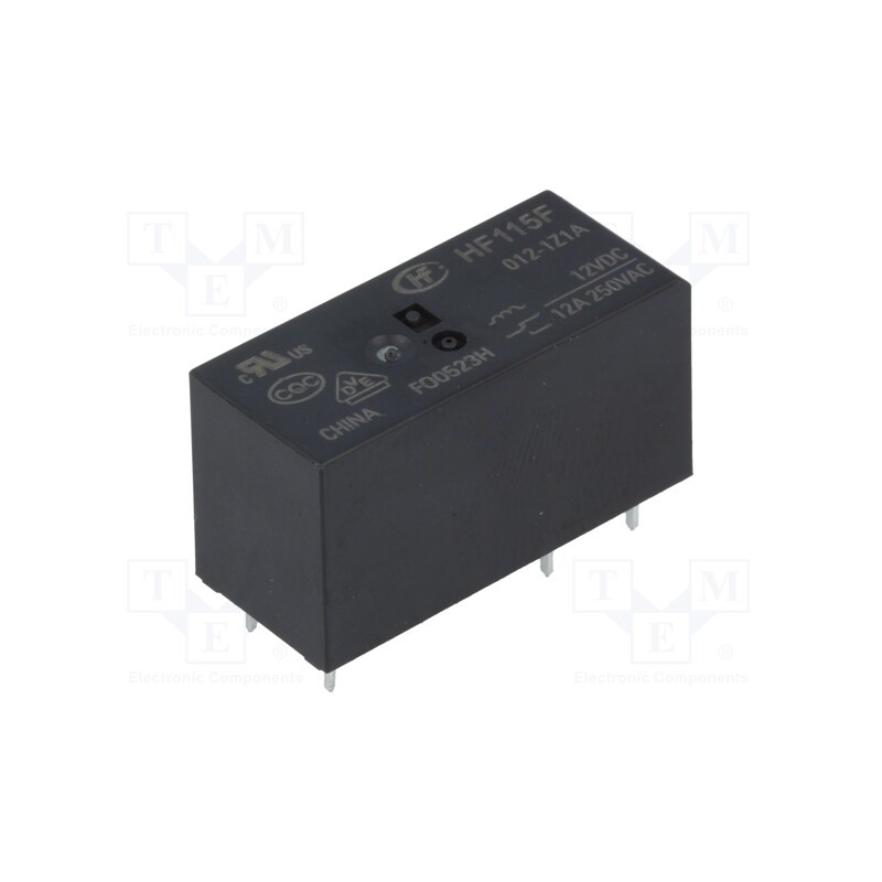1 pcs x HONGFA RELAY - HF115F/012-1Z1A - Relay: electromagnetic, SPDT, Ucoil: 12VDC, 12A, 12A/250VAC, PCB