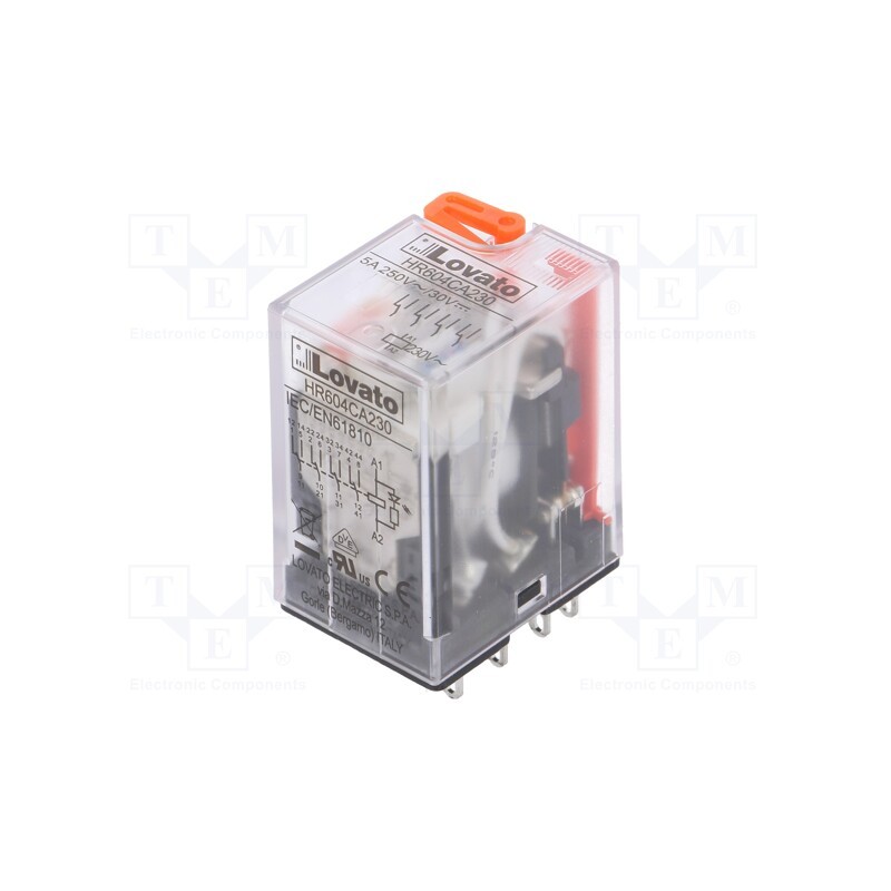 1 pcs x LOVATO ELECTRIC - HR604CA230 - Relay: electromagnetic, 4PDT, Ucoil: 230VAC, Icontacts max: 5A
