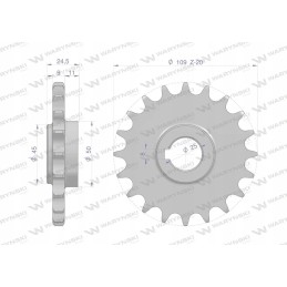 Hardened steel chain wheel with 20 5 8 fi 25 5