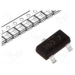 5 pcs x ONSEMI - FDN335N - Transistor: N-MOSFET, unipolar, 20V, 1.7A, 500mW, SuperSOT-3
