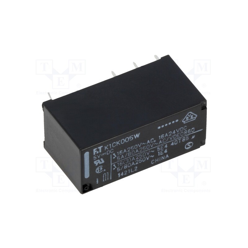 1 pcs x FUJITSU - FTR-K1CK005W - Relay: electromagnetic, SPDT, Ucoil: 5VDC, 16A, 16A/250VAC, PCB